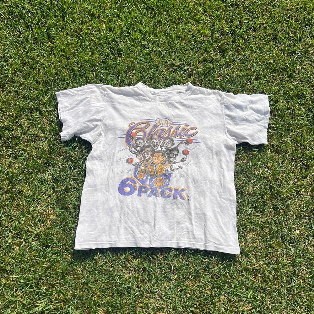 1980s Nba lakers single stitch 6 pack champions tee mens size L Large rare